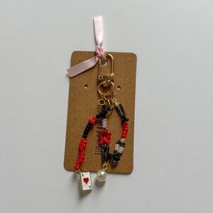 Handmade Beaded Ace Card Keychain
